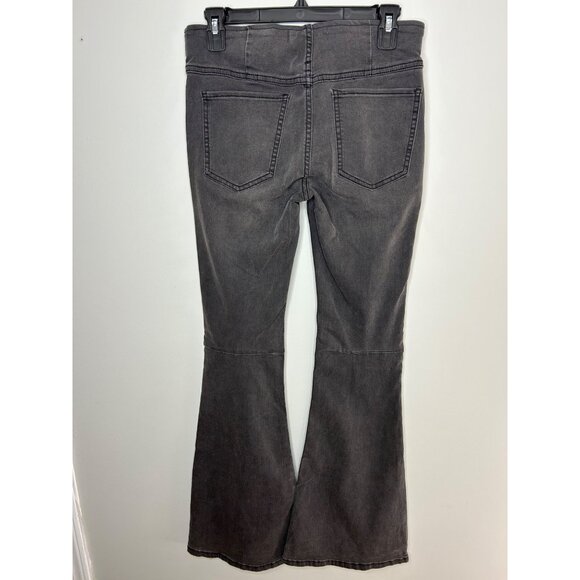 Free People Flared faded Bell Bottom Pull on elastic waste Jeans, Women's Sz 27 - Picture 2 of 8